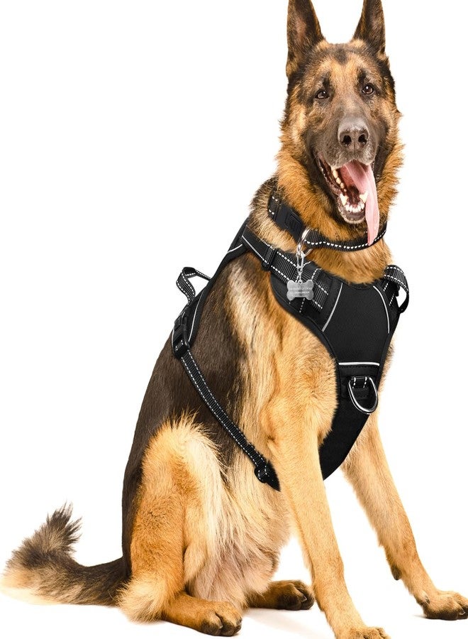 WINSEE Dog/Pet Harnesses No Pull with Dog Collar, Adjustable Reflective Oxford Outdoor Vest, Front/Back Leash Clips for Small, Medium, Large, Extra Large Dogs, Easy Control Handle for Walking - Image 1